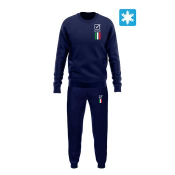 TUTA ITALIA 100 UOMO IN FELPA BLU Tg. XL