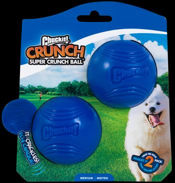 Set kvalitných lôpt pre psy s praskavím zvukom pri hre Chuckit Super Crunch Ball 2ks modrá