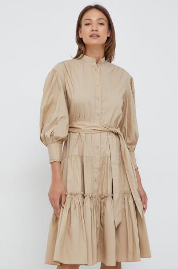 Šaty Lauren Ralph Lauren béžová farba, mini, áčkový strih