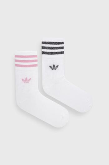 Ponožky adidas Originals (2-pak) dámske, biela farba