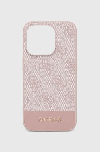 Puzdro na mobil Guess iPhone 15 Pro 6.1" ružová farba