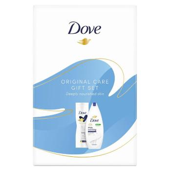 DOVE Original Sprchový gél 250 ml Deeply Nourishing + Telové mlieko 250 ml Essential Care Vianočná kazeta pre ženu