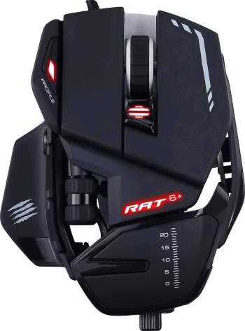 MadCatz R.A.T. 6+ herná myš USB optická čierna 11 null 12000 dpi podsvietenie, ergonomická, úprava hmotnosti, gélová opi