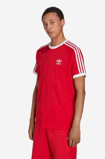 Bavlnené tričko adidas Originals červená farba, vzorované