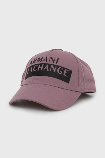 Šiltovka Armani Exchange fialová farba, jednofarebná