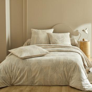 Blancheporte Bavlnená posteľná bielizeň Vanua piesková obliečka na prikrývku140x200cm
