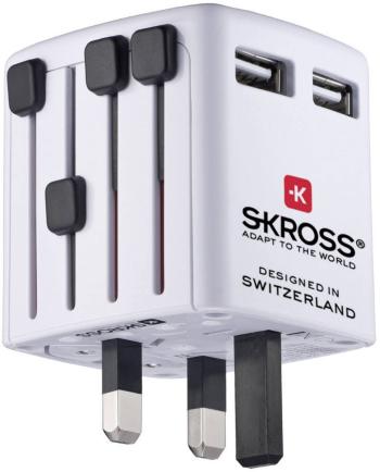 Skross 1 302 (320) 1.302320 USB nabíjačka do zásuvky (230 V) Výstupný prúd (max.) 2400 mA 2 x USB  s britským adaptérom