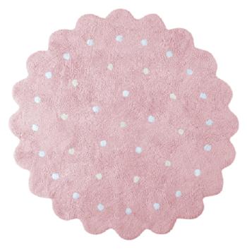 Ourbaby Little biscuit rug - pink 32014-0 kruh priemer 140 cm biela ružová