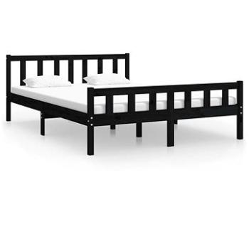 Rám postele čierny masívne drevo 150 × 200 cm King Size, 810688