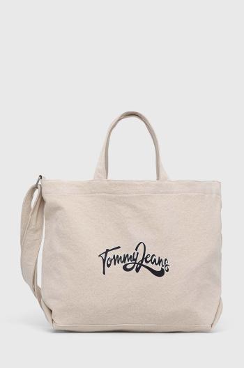 Bavlnená taška Tommy Jeans béžová farba