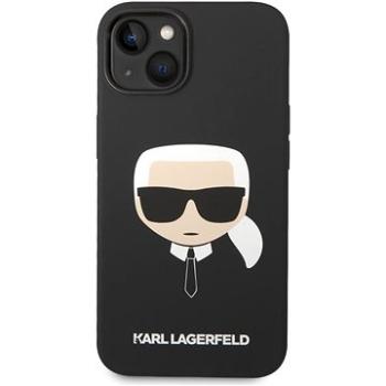 Karl Lagerfeld MagSafe Kompatibilný Kryt Liquid Silicone Karl Head na iPhone 14 Plus Black (KLHMP14MSLKHBK)