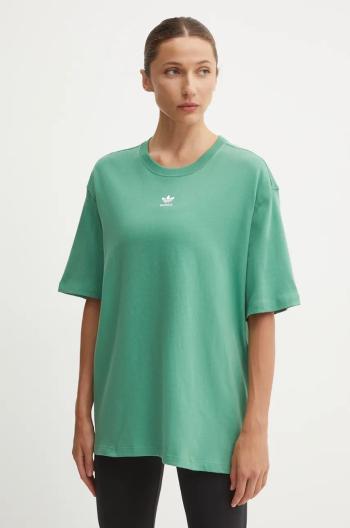 Bavlnené tričko adidas Originals dámske, zelená farba, IY7323