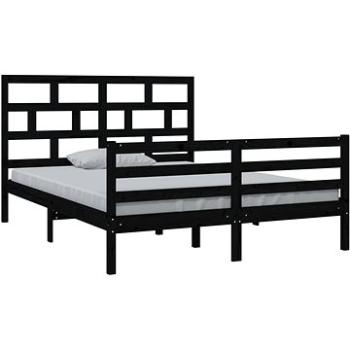 Rám postele čierny masívne drevo 150 × 200 cm King Size, 3101292