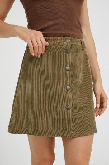 Sukňa JDY zelená farba, mini, rovný strih