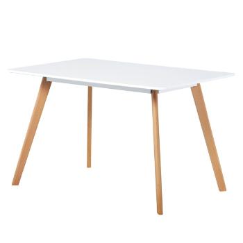 Sconto Jedálenský stôl LUKE biela/buk, 120x80 cm