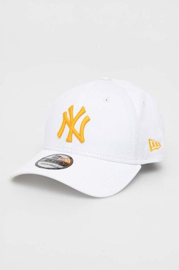 Bavlnená šiltovka New Era biela farba, s nášivkou, NEW YORK YANKEES