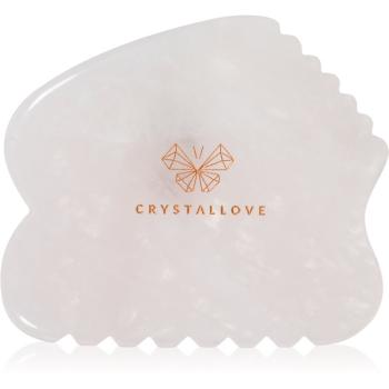 Crystallove Rose Quartz Contour Gua Sha masážna pomôcka na tvár 1 ks