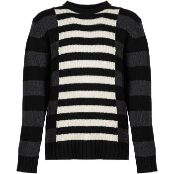 Les Hommes  LLK113-654U | Wool Stripes Round Neck Jumper  Svetre Čierna