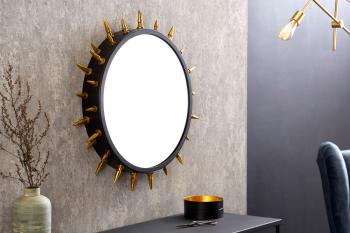 LuxD Dizajnové nástenné zrkadlo Lacretia  čierno-zlaté  x  25821