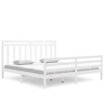 Rám postele biely masívne drevo 180 × 200 cm Super King, 3105331