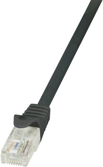 LogiLink CP2053U RJ45 sieťové káble, prepojovacie káble CAT 6 U/UTP 2.00 m čierna s ochranou 1 ks