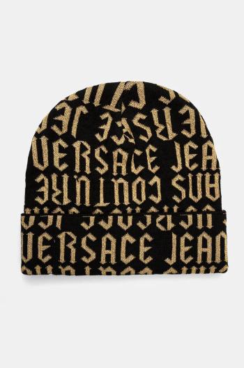 Čiapka Versace Jeans Couture čierna farba, z hrubej pleteniny, 77HAZK54 ZG293