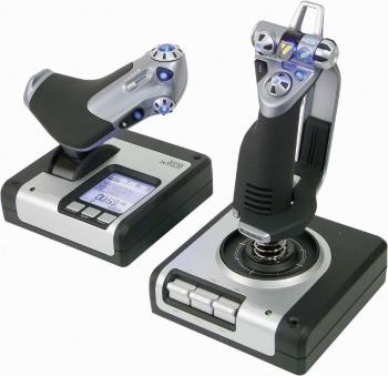 Logitech Gaming Saitek X52 Hotas Flight Control System PS28 joystick k leteckému simulátore USB PC strieborná, čierna