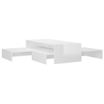 SHUMEE Sada konferenčných stolíkov biela s vysokým leskom 100 × 100 × 26,5 cm, 806801