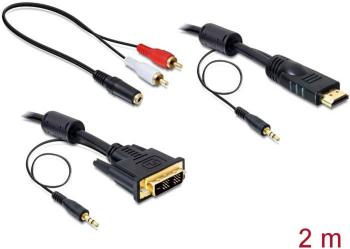 Delock DVI / HDMI / jack káblový adaptér #####DVI-D 18+1pol. Stecker, #####HDMI-A Stecker 2.00 m čierna 84455 s feritový