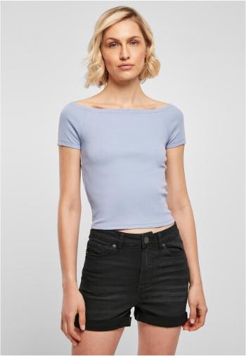 Urban Classics Ladies Off Shoulder Rib Tee violablue - XS