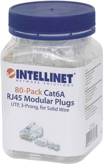 Intellinet  Intellinet 80-packový modulárny konektor Cat6A RJ45 UTP 3-bodový vodičový kontakt pre konektor s pevným vodi