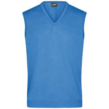 James & Nicholson Pánsky sveter bez rukávov JN657 - Ľadovo modrá | XL