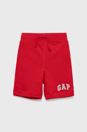 Detské krátke nohavice GAP červená farba, melanžové, nastaviteľný pás