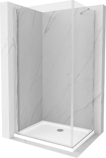 MEXEN/S - Pretória sprchovací kút 90x120 cm, transparent, chróm + sprchová vanička vrátane sifónu 852-090-120-01-00-4010