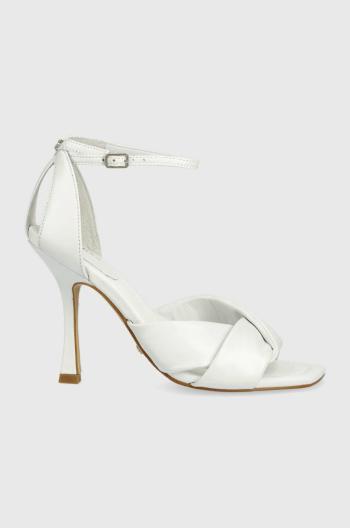 Kožené sandále Guess HYSON biela farba, FL6HYS LEA03