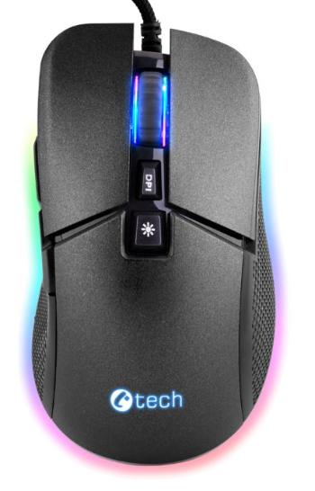 Herní myš C-TECH Dawn (GM-24L), casual gaming, 6400 DPI, RGB podsvícení, USB