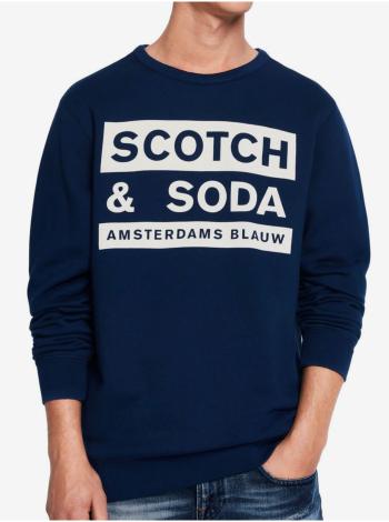 Scotch&Soda modrá pánska mikina Amsterdams Blauw