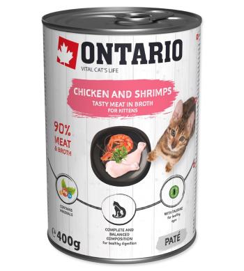 ONTARIO KITTEN KONZERVA CHICKEN, SHRIMP, RICE AND SALMON OIL 400G (213-2032)