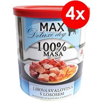 MAX deluxe kocky chudej svaloviny s lososom 800 g, 4 ks (8594025084180)