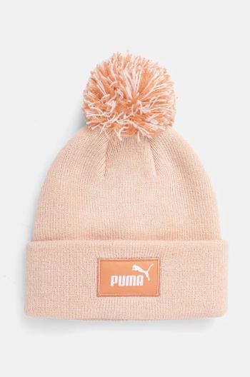 Detská čiapka Puma FC Pom-Pom- Beanie ružová farba biela, z tenkej pleteniny, 255410