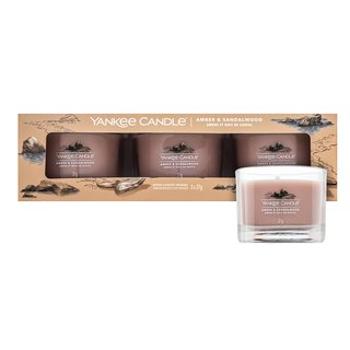 Yankee Candle Amber & Sandalwood votívna sviečka 3 x 37 g