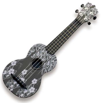 Pasadena WU-21F7-BK Floral Black Sopránové ukulele