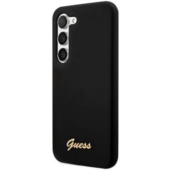 Guess Liquid Silicone Metal Logo Zadný Kryt na Samsung Galaxy S23+ Black (GUHCS23MSLSMK)