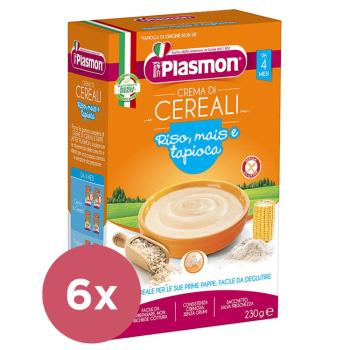 EXP: 31.08.2023 6x PLASMON Kaša bezlepková z ryže, kukurice a tapioky 230 g, 4m+