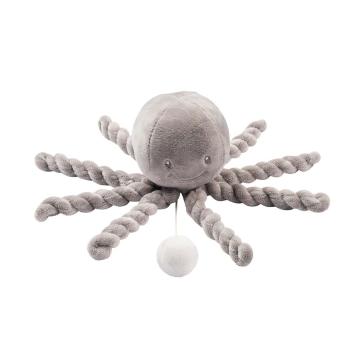 Nattou prvá hrajúca hračka pre bábätka chobotnička Piu Piu Lapidou šedá