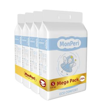 MonPeri Mega Pack 3-6 kg Eco Comfort S 264 ks