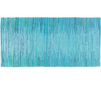 Modrý tkaný bavlnený koberec 80 × 150 cm MERSIN, 57561 (beliani_57561)