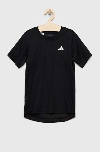 Detské tričko adidas Performance čierna farba, jednofarebný