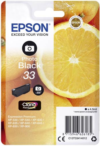Epson Ink T3341, 33 originál  foto čierna C13T33414012