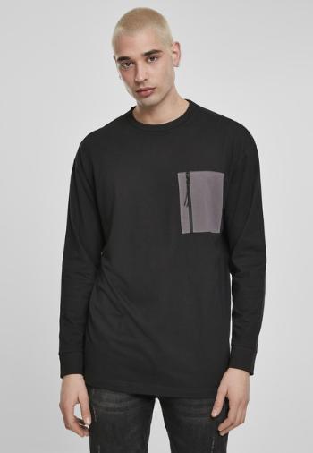 Urban Classics Boxy Big Contrast Pocket LS black - S